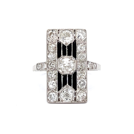 Vintage Art Deco Diamond Dinner Ring in Platinum