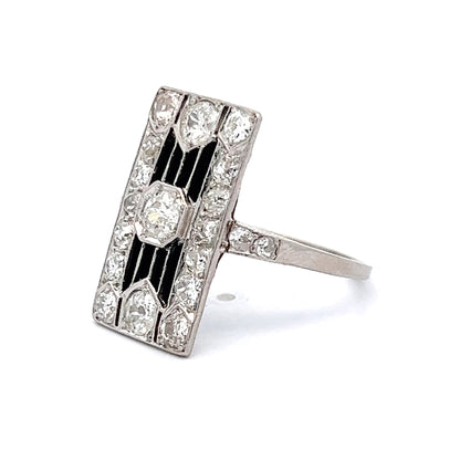 Vintage Art Deco Diamond Dinner Ring in Platinum