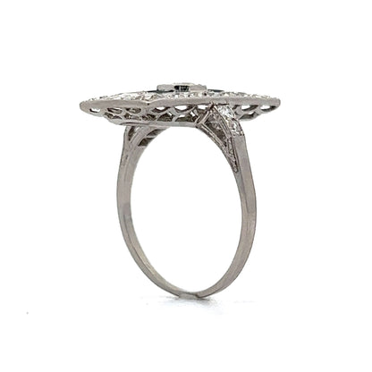 Vintage Art Deco Diamond Dinner Ring in Platinum