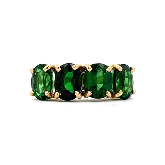 3.84 Green Chrome Tourmaline Cocktail Ring in 18K Yellow Gold