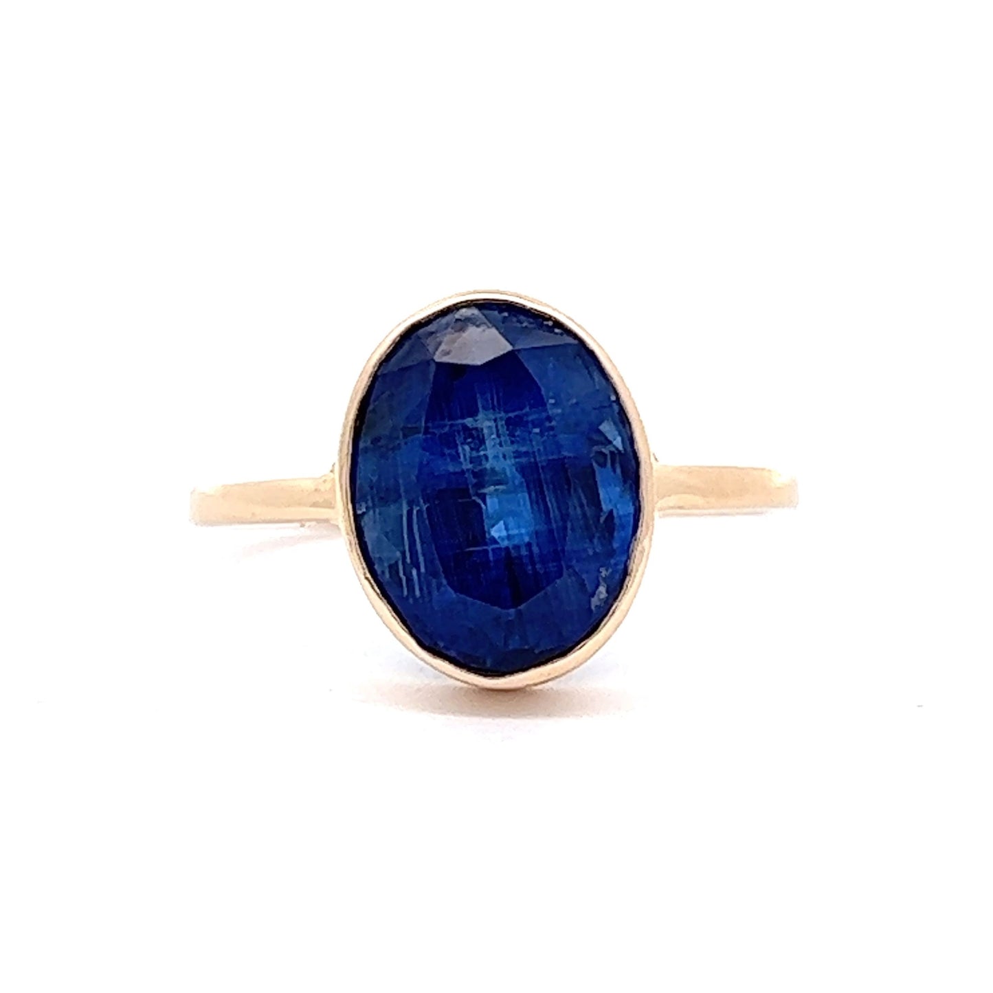 5.21 Blue Kyanite Statement Ring in 14K Yellow Gold