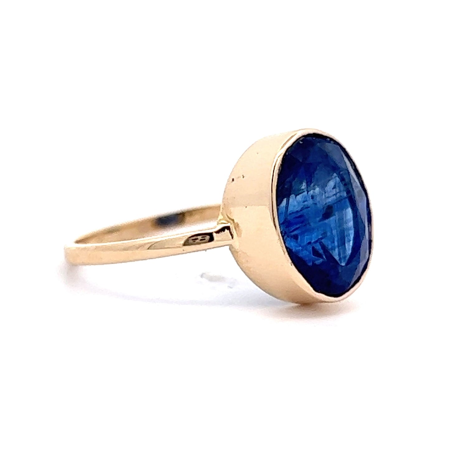 5.21 Blue Kyanite Statement Ring in 14K Yellow Gold