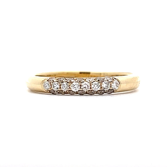 .30 Round Pave Diamond Wedding Band in 14K Yellow Gold
