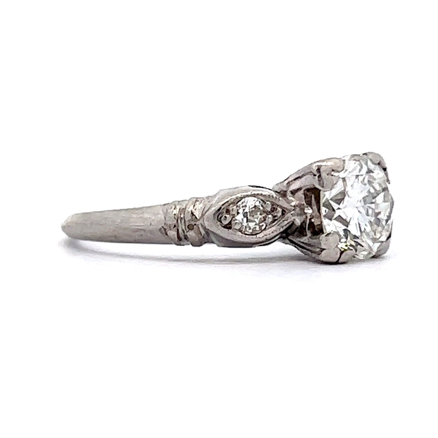 Vintage Three Stone Diamond Engagement Ring in Platinum