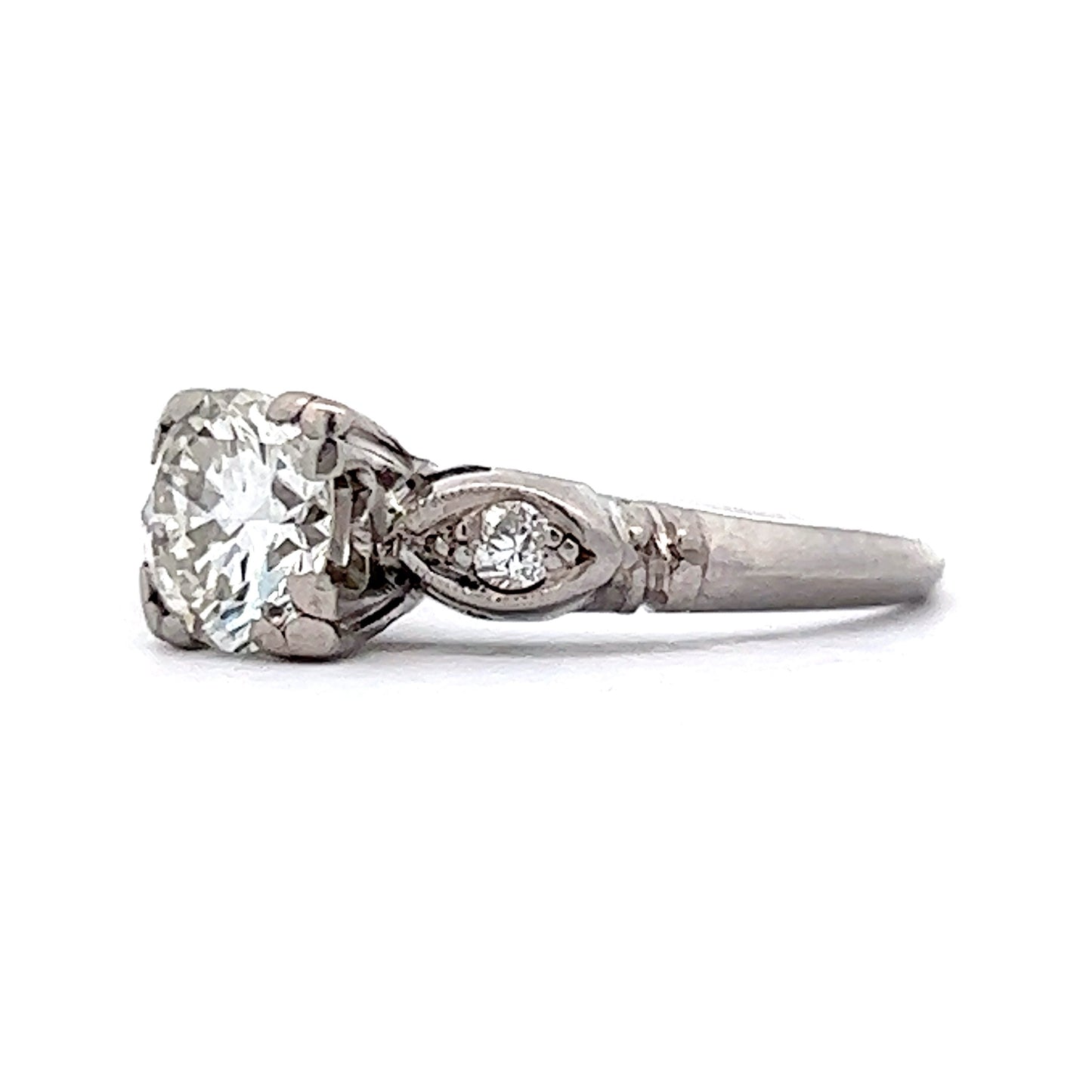 Vintage Three Stone Diamond Engagement Ring in Platinum