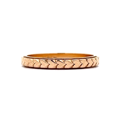 Infinity Heart Engraved Yellow Gold Wedding Band