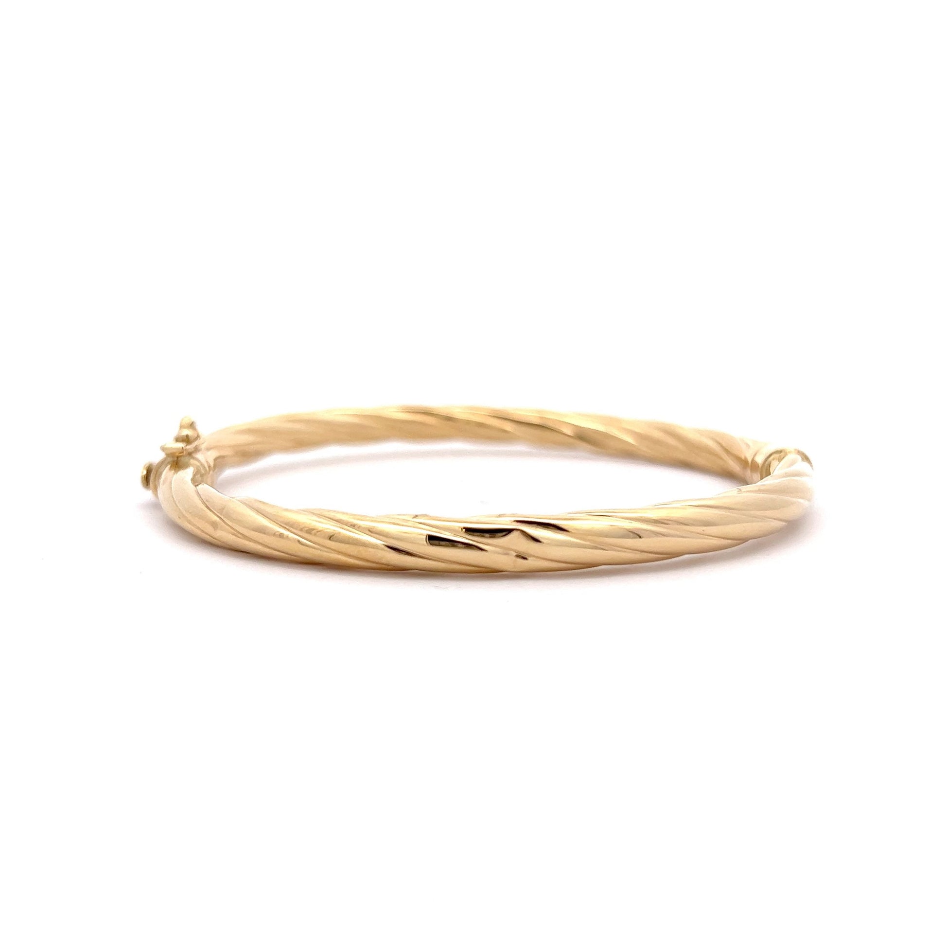 Twisted Rope Bangle Bracelet in 14k Yellow Gold – Filigree Jewelers