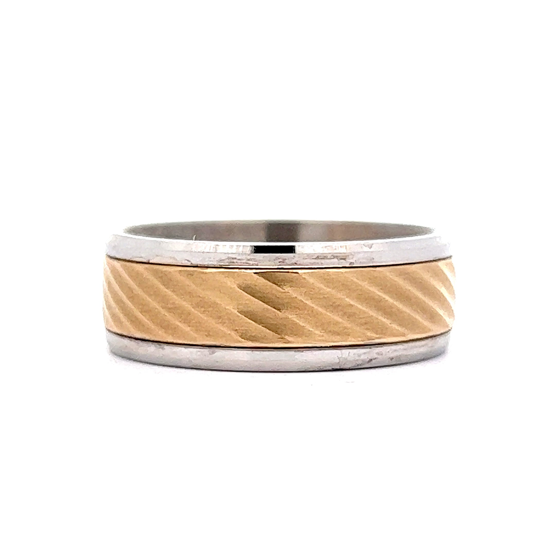 Benchmark Two Tone Rings Benchmark Men's Two-Tone Half Round Wedding Band in 14k – Filigree Jewelers