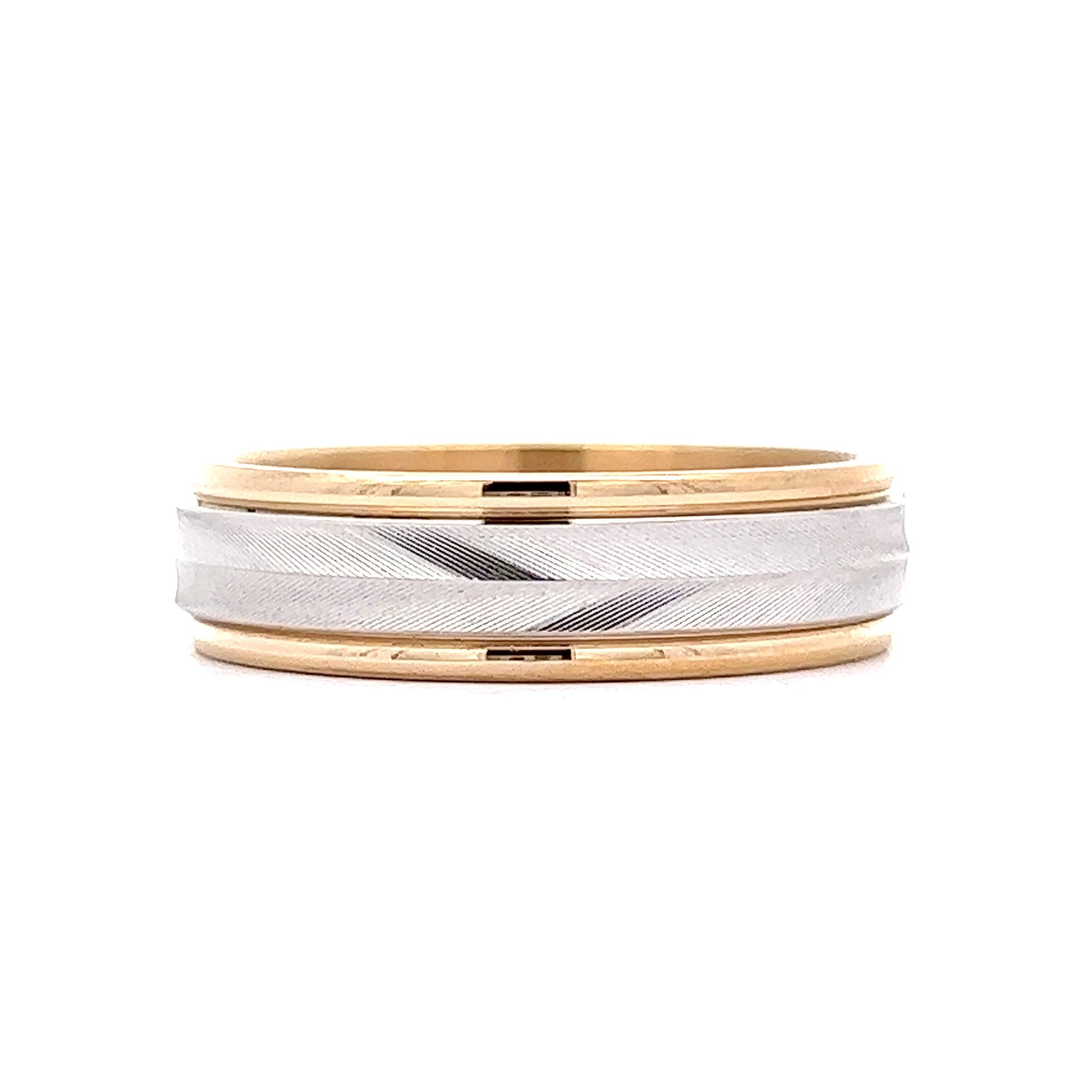 Benchmark Two Tone Rings Benchmark Men's Two-Tone Wedding Band in 14k Yellow & White Gold ...