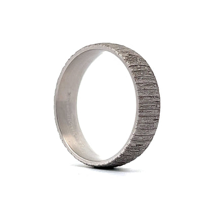 Men's Half Round Brushed Finish Wedding Band in 14k White Gold