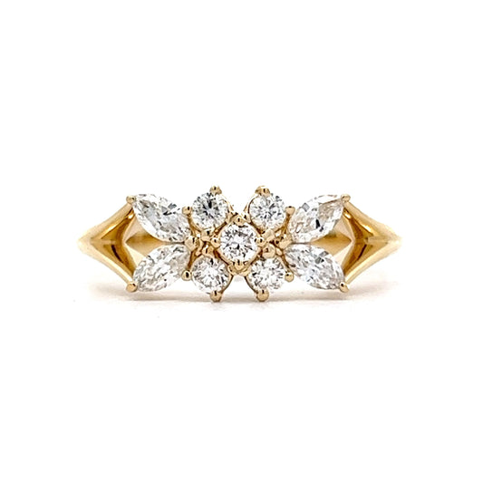 .49 Marquise Diamond Cluster Ring in 14k Yellow Gold