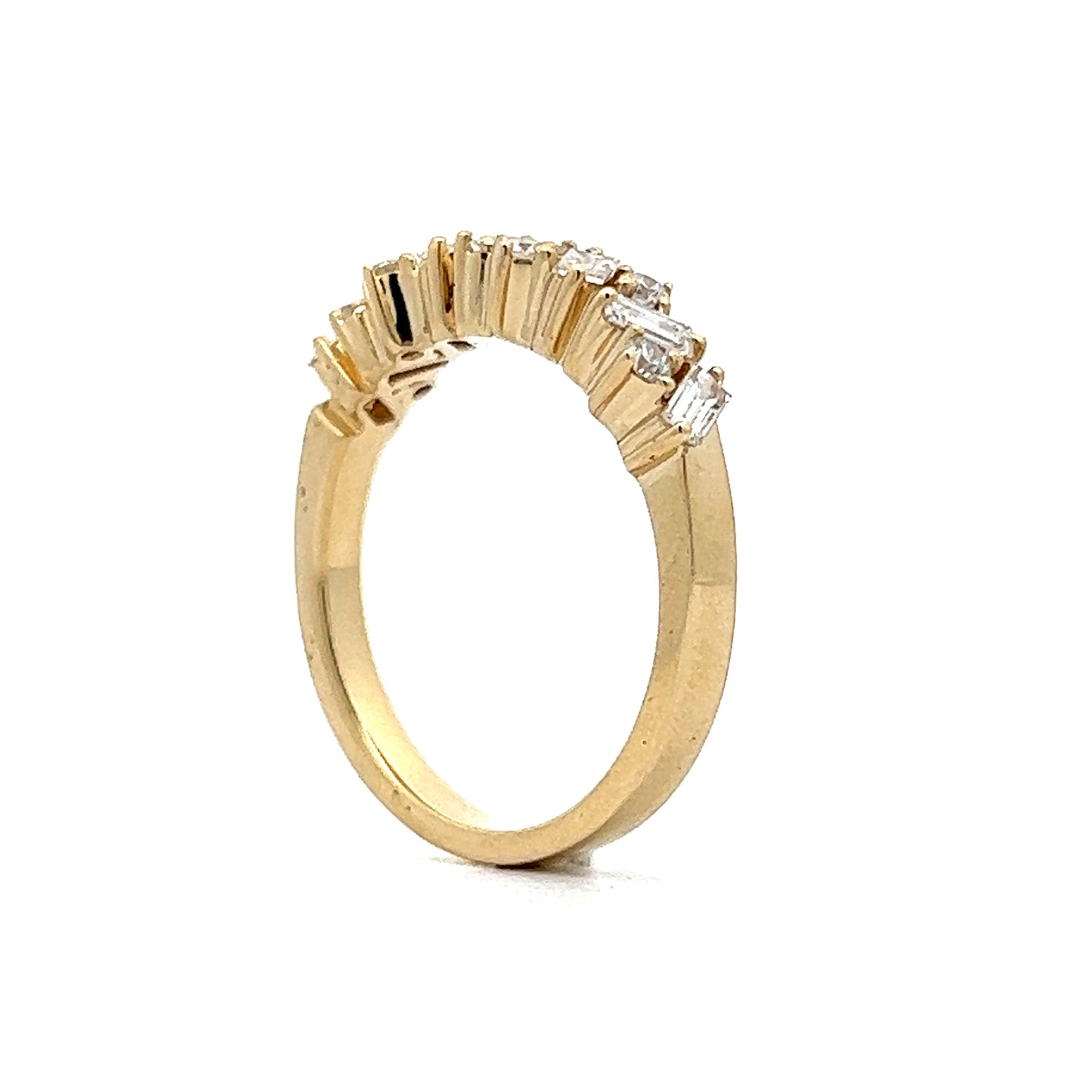 .42 Diamond Cluster Stacking Wedding Band in 14K Yellow Gold