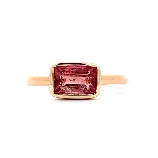 1.65 Pink Tourmaline Stacking Ring in 14k Yellow Gold