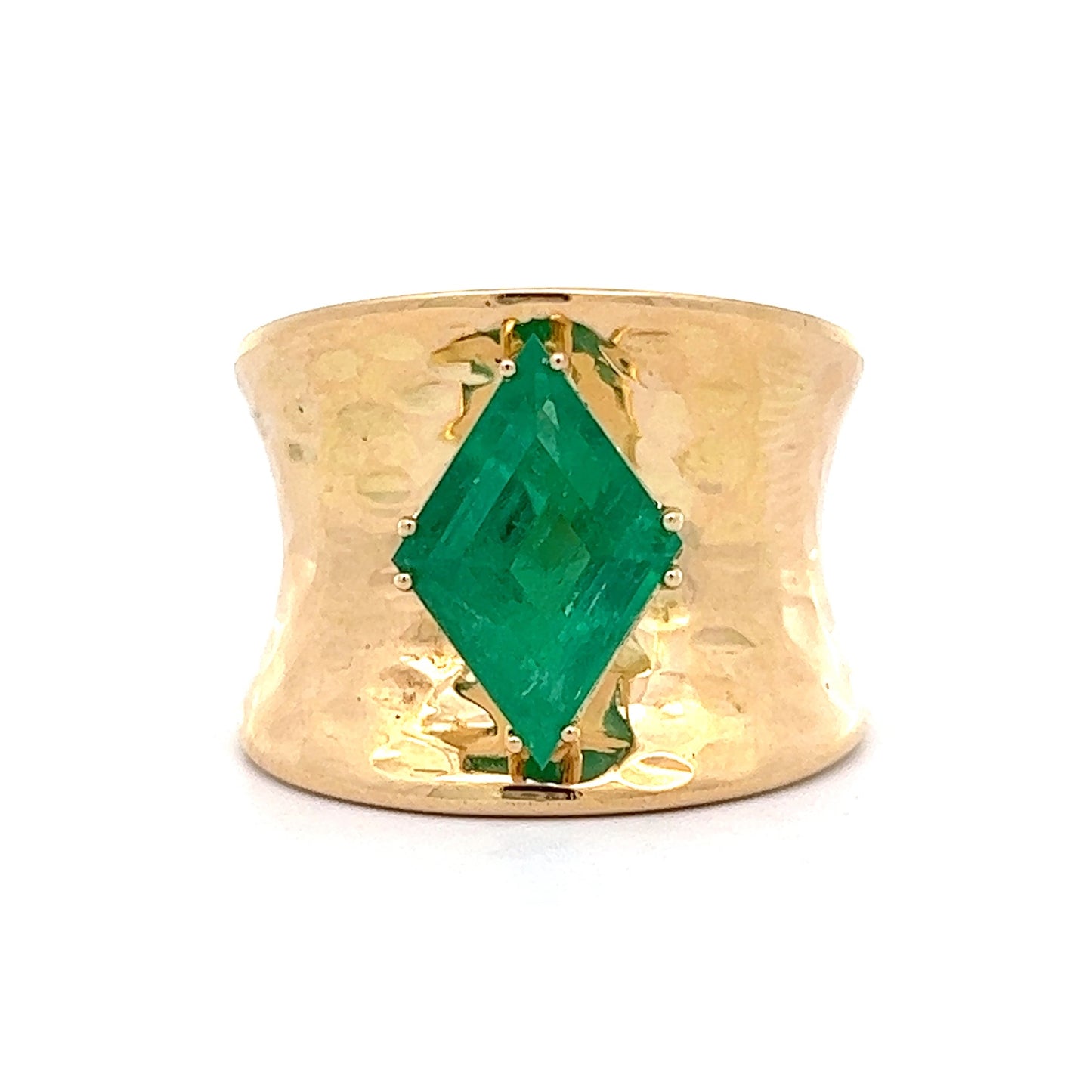 2.12 Emerald Statement Ring in 18K Yellow Gold