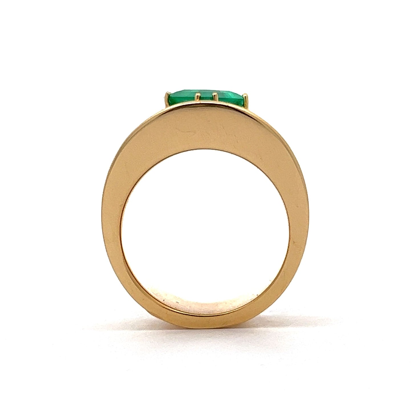 2.12 Emerald Statement Ring in 18K Yellow Gold