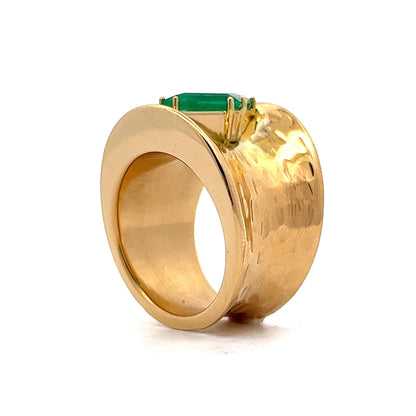 2.12 Emerald Statement Ring in 18K Yellow Gold