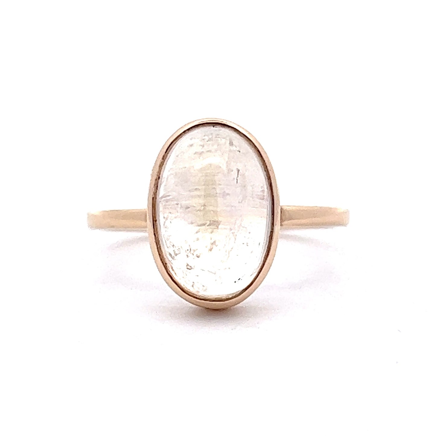 3.90 Cabochon Cut Moonstone Ring in 14k Yellow Gold