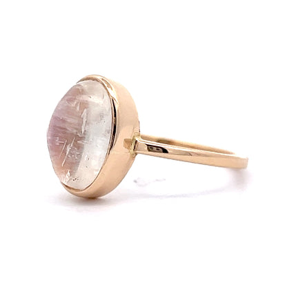 3.90 Cabochon Cut Moonstone Ring in 14k Yellow Gold