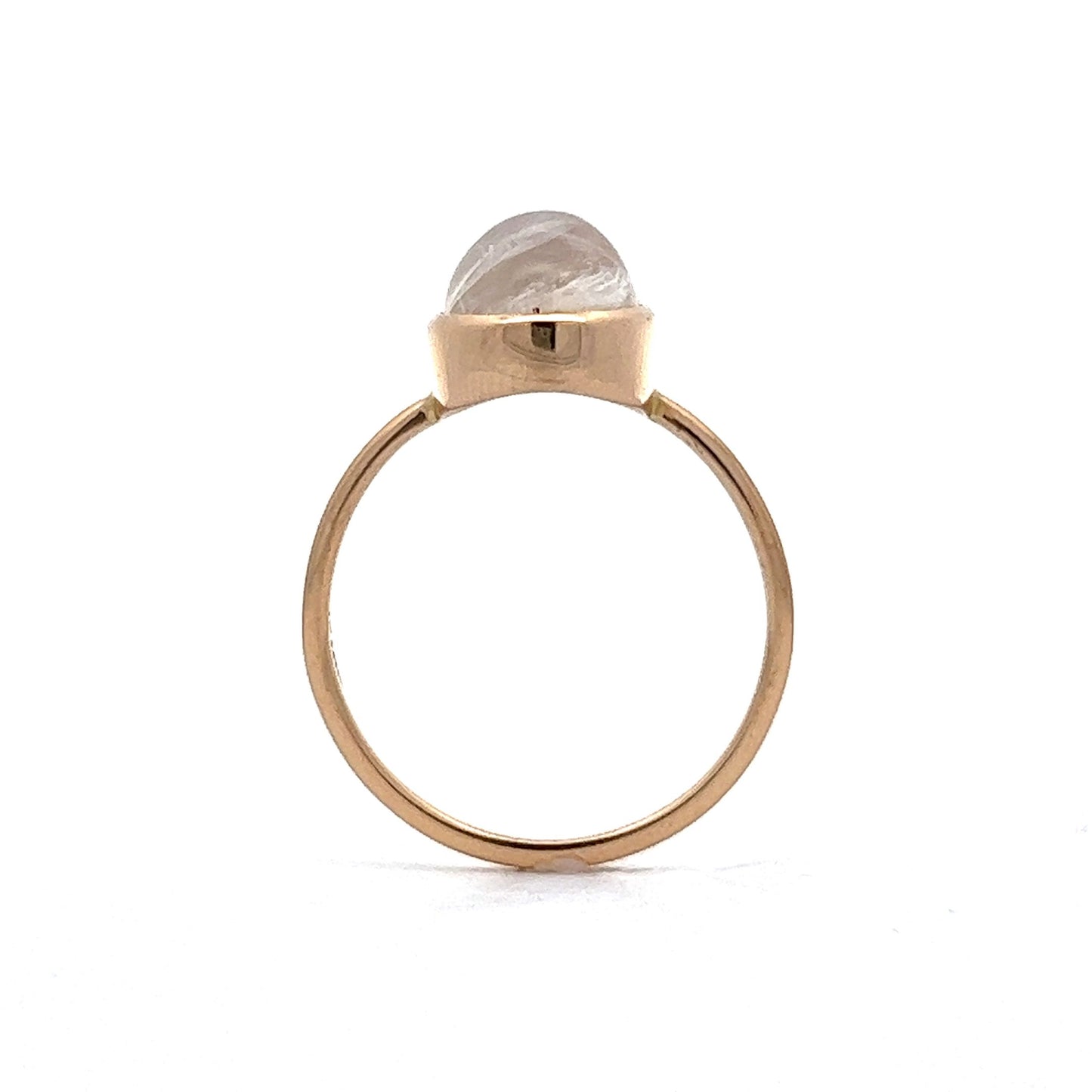 3.90 Cabochon Cut Moonstone Ring in 14k Yellow Gold