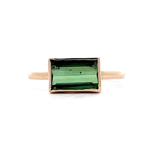 1.59 Green Tourmaline Stacking Ring in 14K Yellow Gold