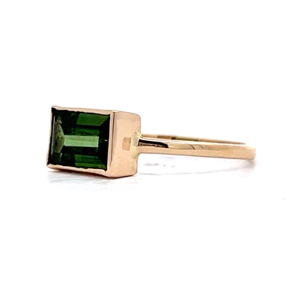 1.59 Green Tourmaline Stacking Ring in 14K Yellow Gold