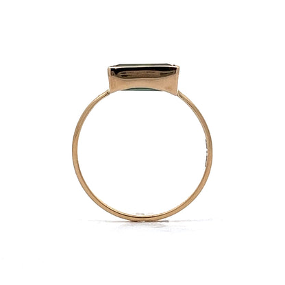 1.59 Green Tourmaline Stacking Ring in 14K Yellow Gold