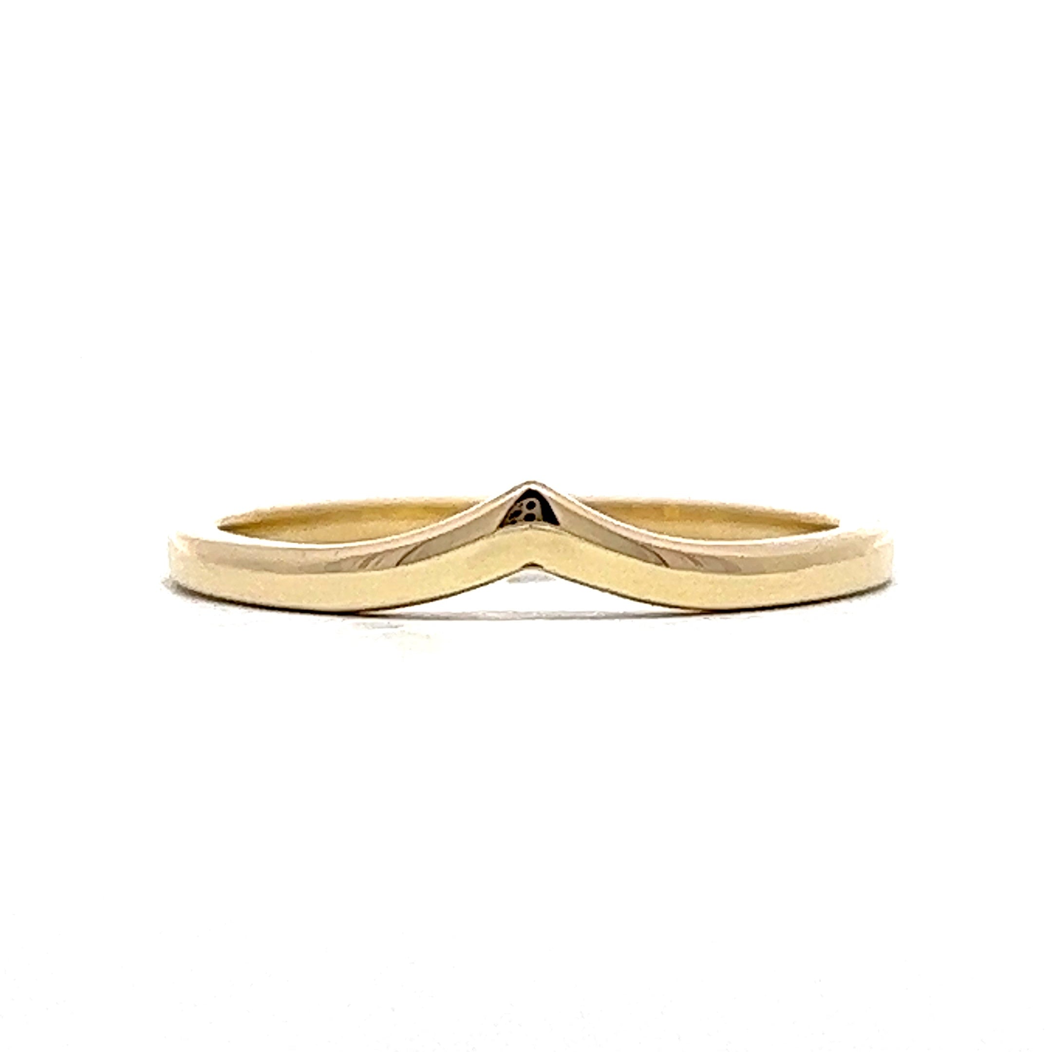 V shaped wedding deals band yellow gold