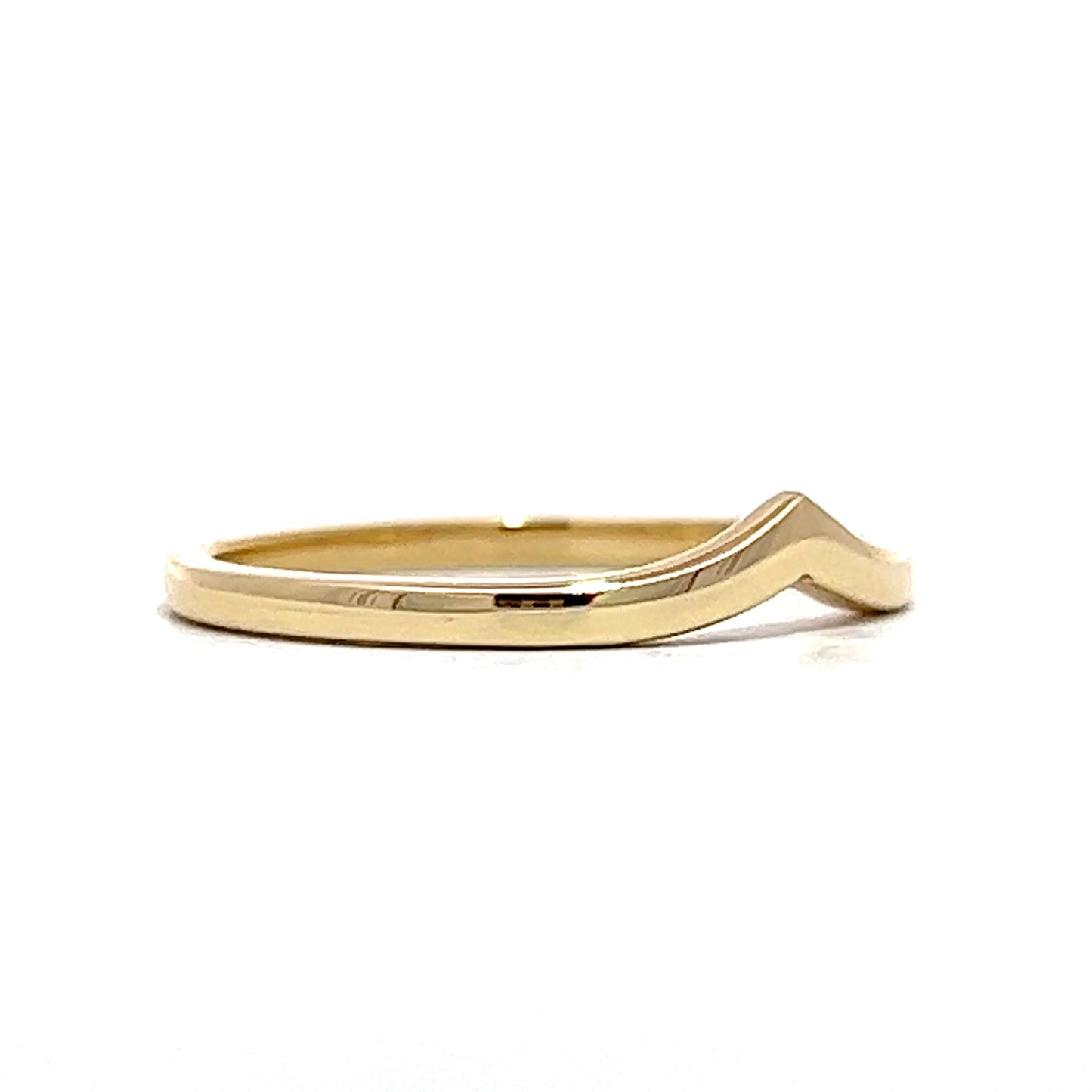 Slight V Shaped Wedding Band in 14k Yellow Gold