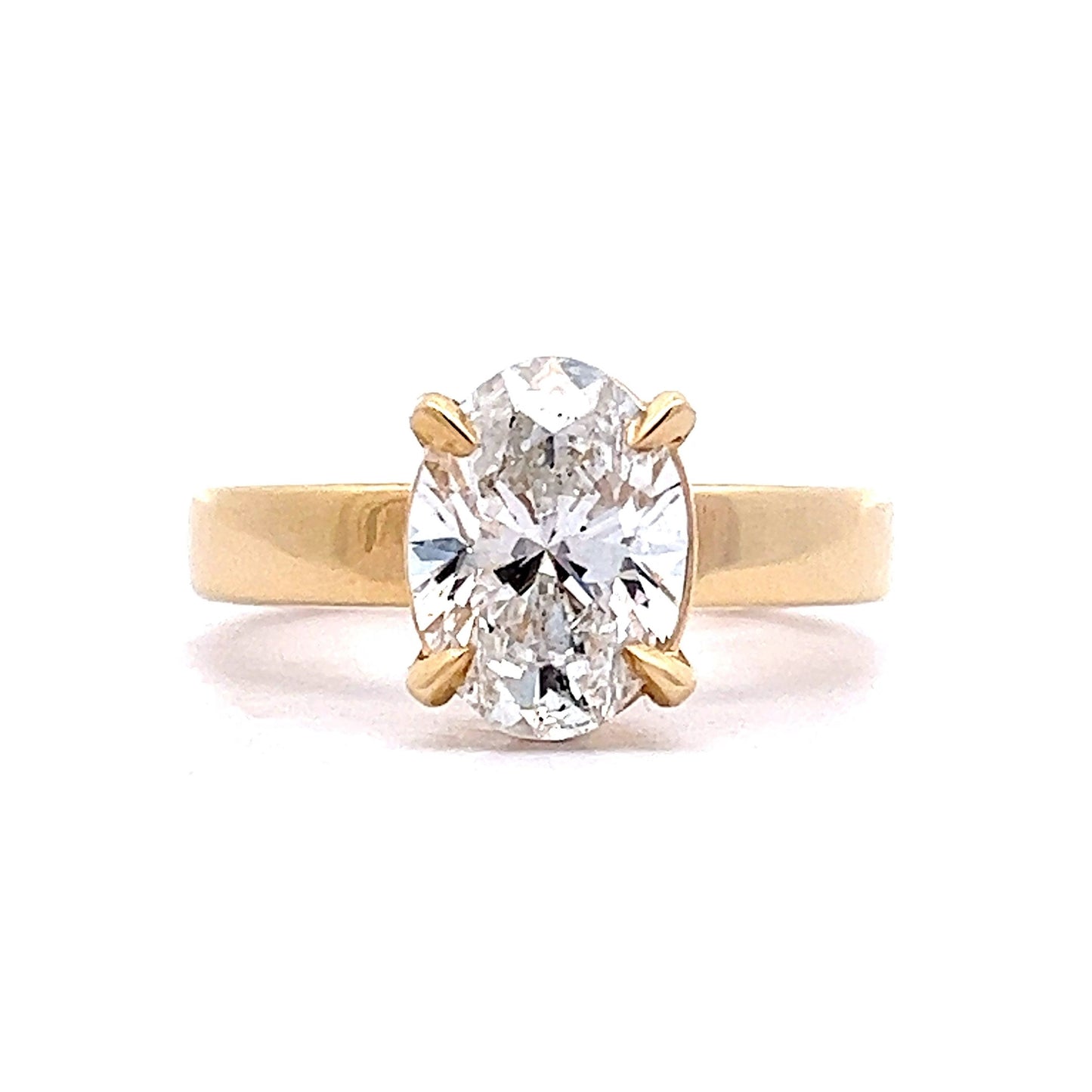 2.04 Oval Cut Diamond Engagement Ring in 14k Yellow Gold