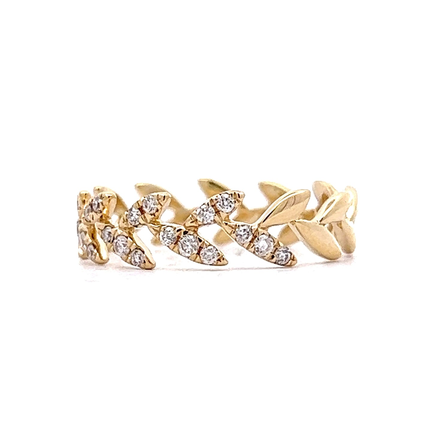 Diamond Vine Stacking Ring in 14k Yellow Gold