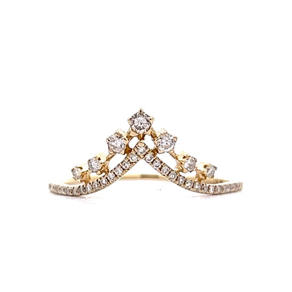 .22 Round Diamond Tiara Wedding Band in 14k Yellow Gold