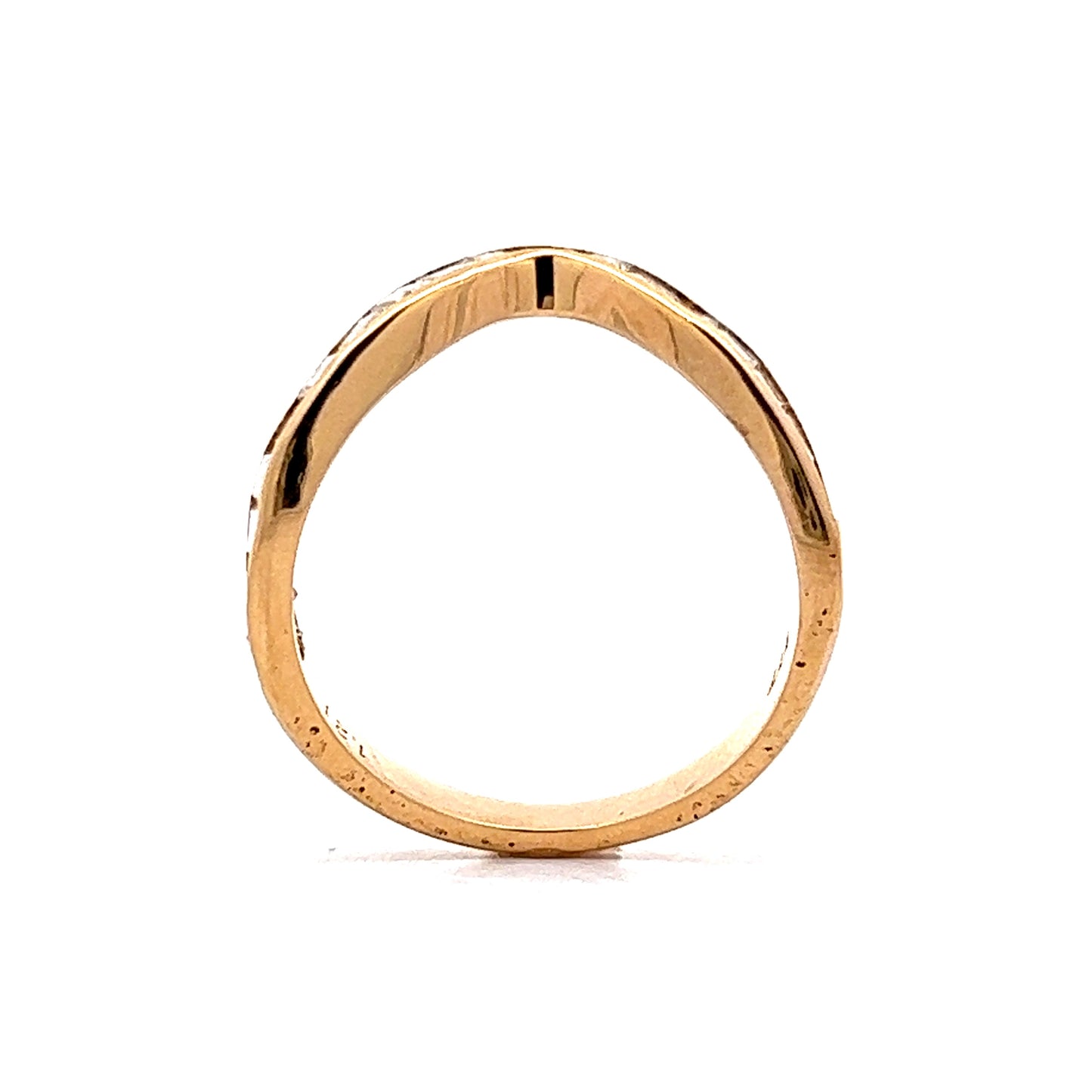 1.08 Baguette Diamond Contoured Wedding Band in 18k Yellow Gold