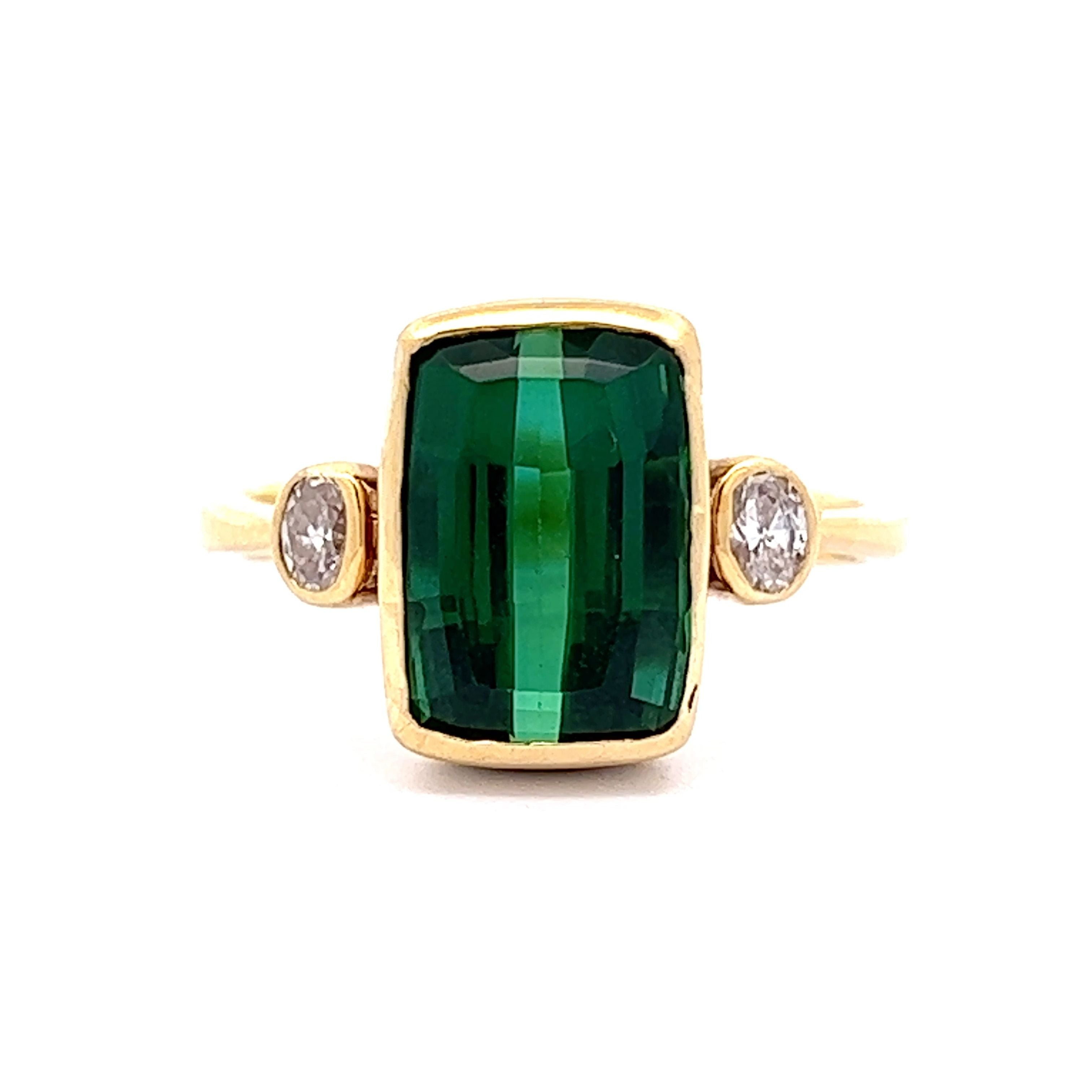 Green Dream Emerald Gold Rings SDR1109| Surat Diamond Jewelry