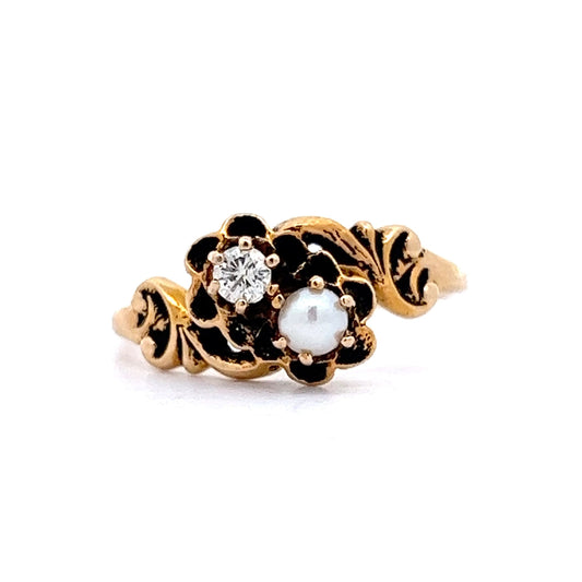 .11 Victorian Toi Et Moi Ring in 14k Yellow Gold