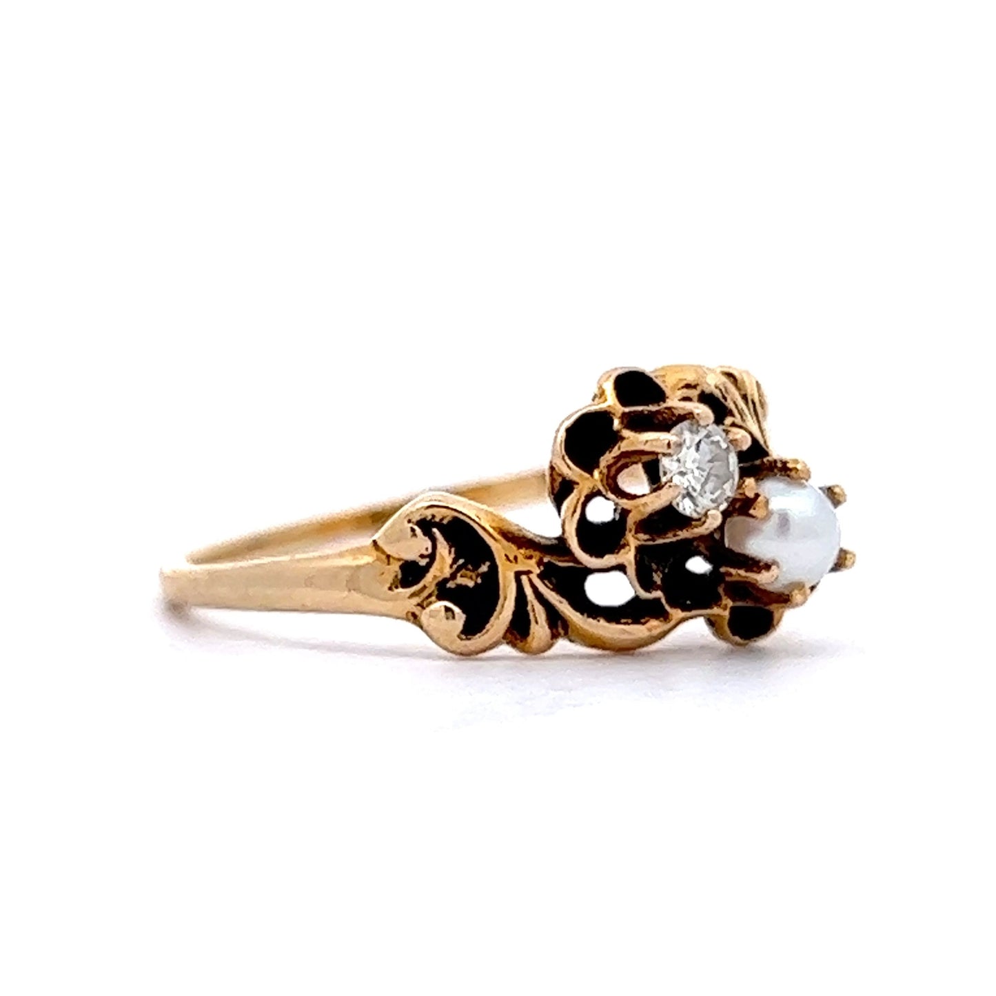 .11 Victorian Toi Et Moi Ring in 14k Yellow Gold