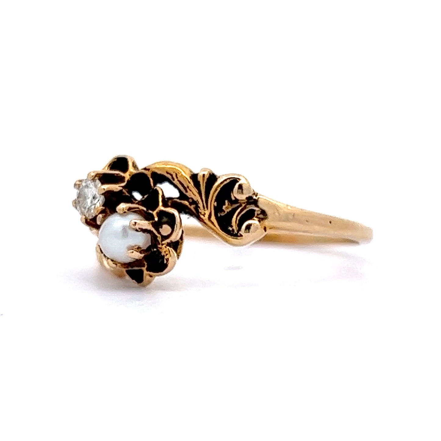 .11 Victorian Toi Et Moi Ring in 14k Yellow Gold