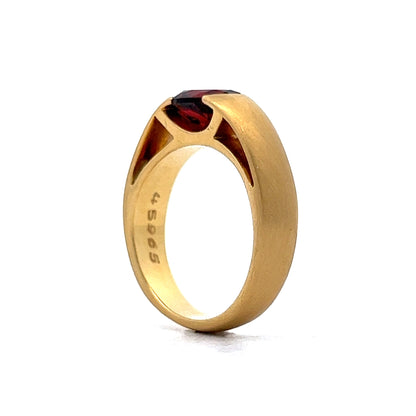 .95 Oval Garnet Stacking Ring in 18k Yellow Gold