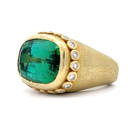 25.38 Bezel Set Tourmaline Cocktail Ring in 18k Yellow Gold