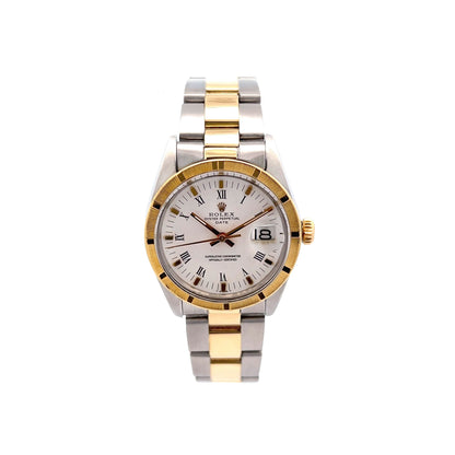 Rolex Date Two-Tone White Roman Dial Oyster 1501