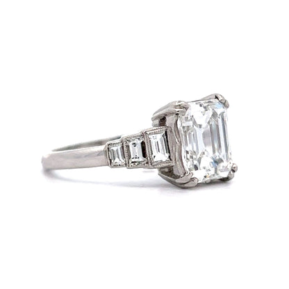 2.33 Emerald Cut Diamond Engagement Ring in Platinum