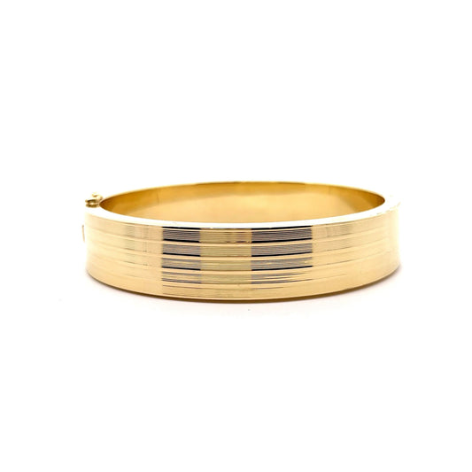 Wide Bangle Bracelet in 14k Yellow Gold