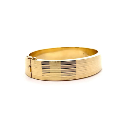 Wide Bangle Bracelet in 14k Yellow Gold