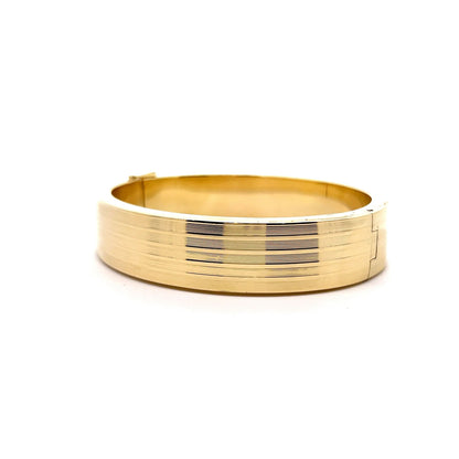 Wide Bangle Bracelet in 14k Yellow Gold