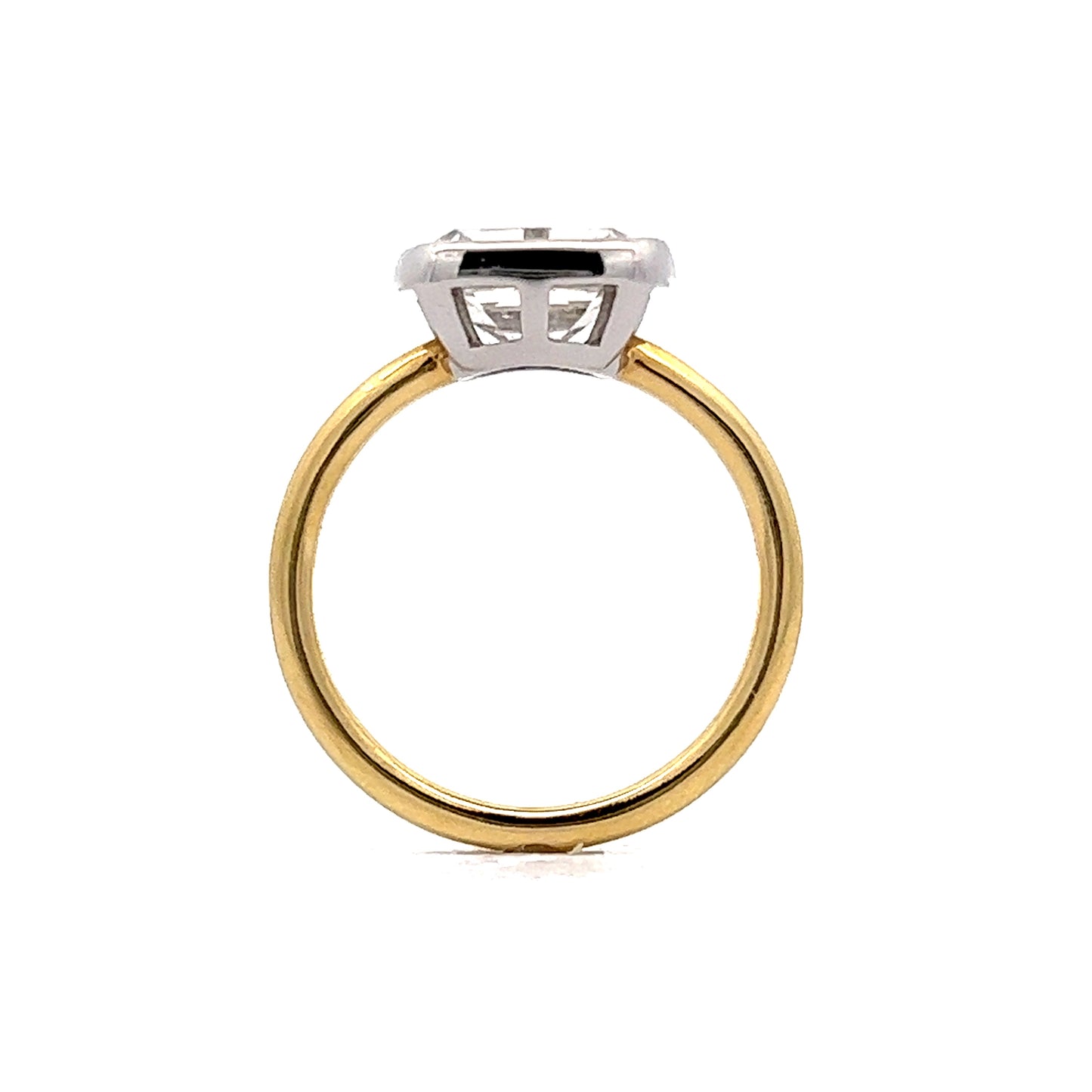 2.21 East/West Cushion Engagement Ring in Yellow Gold & Platinum