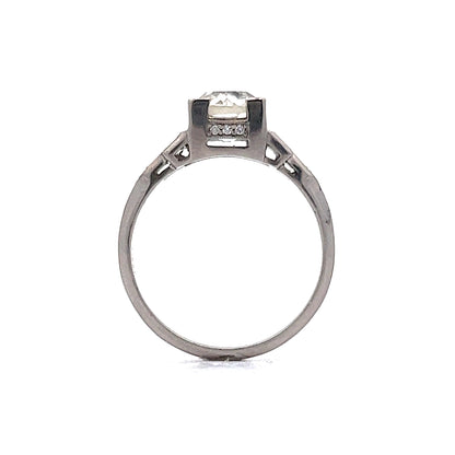 1.57 Art Deco Old European Diamond Engagement Ring in Platinum