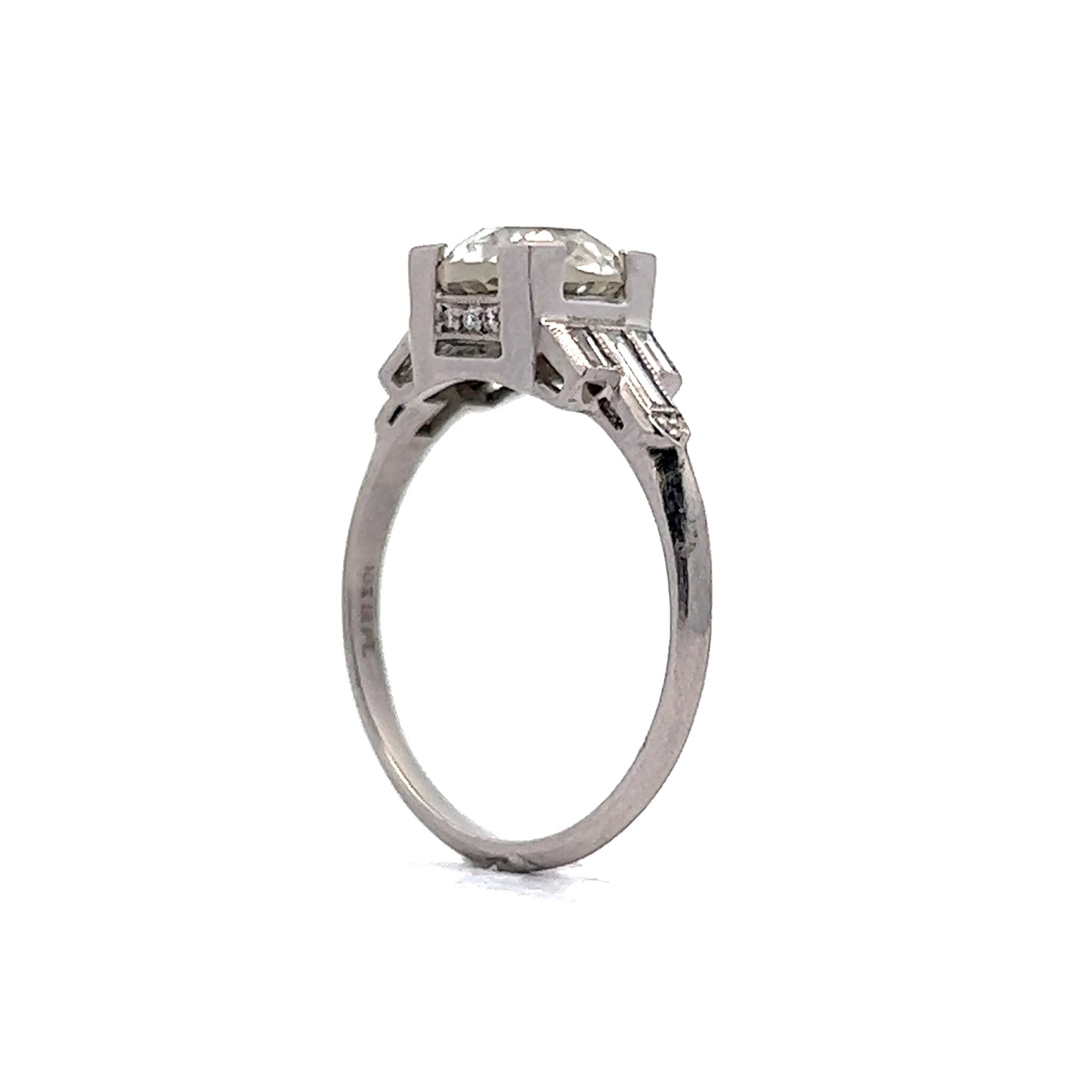 1.57 Art Deco Old European Diamond Engagement Ring in Platinum