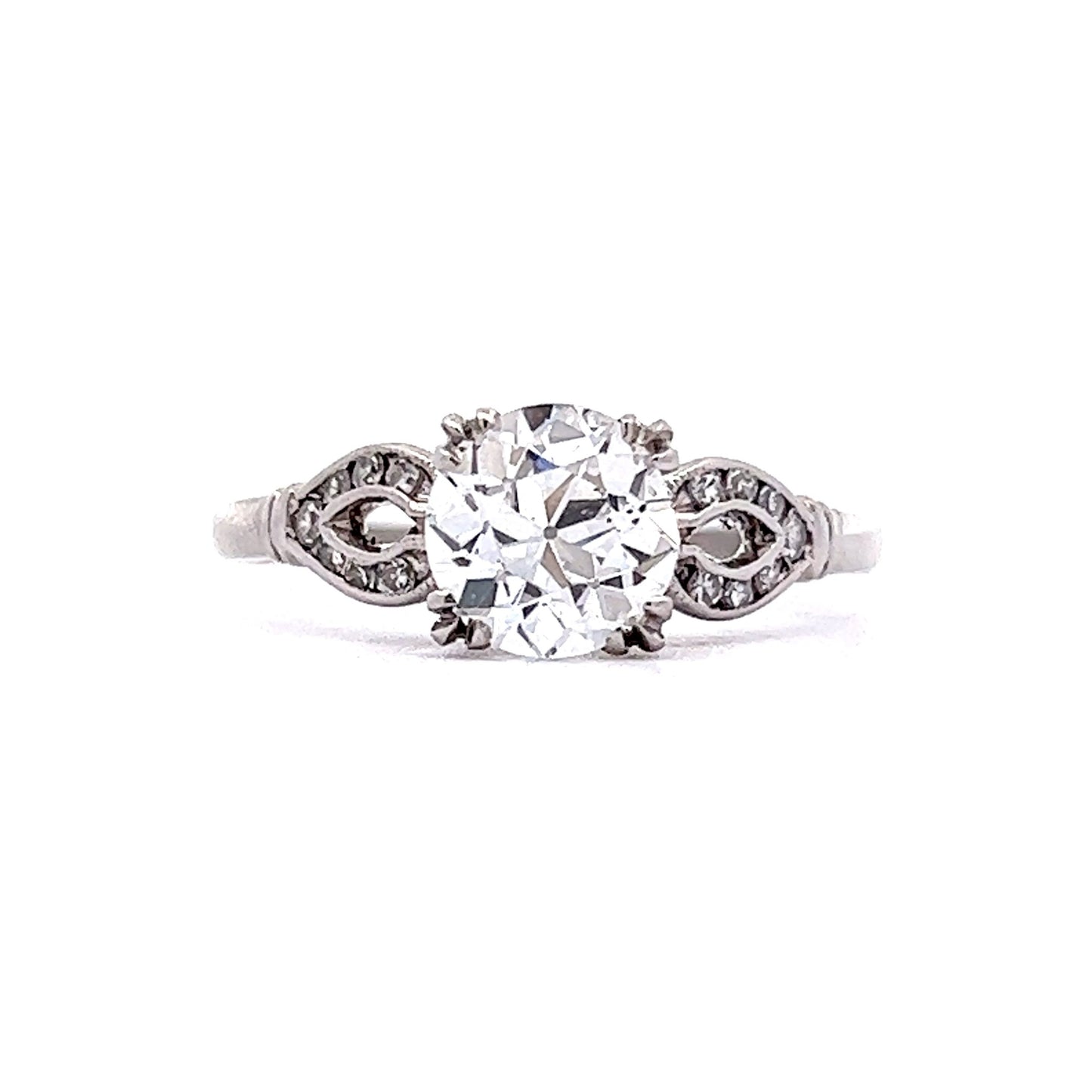 1.14 Vintage Old European Diamond Engagement Ring in Platinum