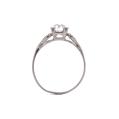 1.14 Vintage Old European Diamond Engagement Ring in Platinum