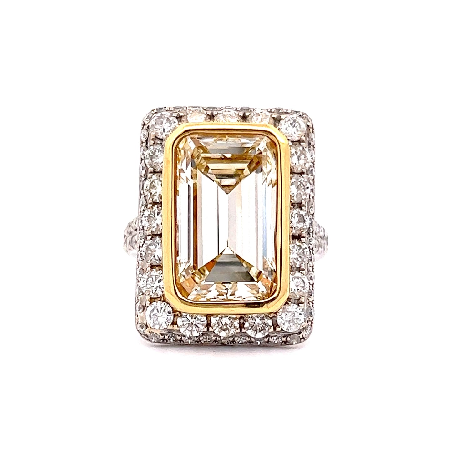 7 Carat Emerald Cut Diamond Engagement Ring in 18k