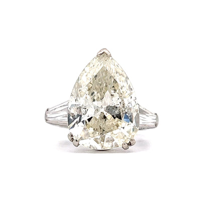 8.67 Pear Cut Diamond Engagement Ring in Platinum